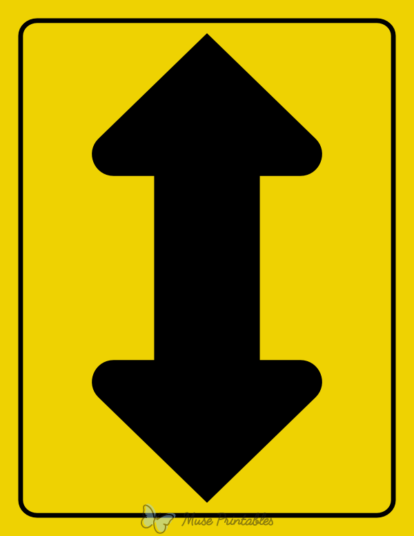 Vertical Bidirectional Arrow Sign