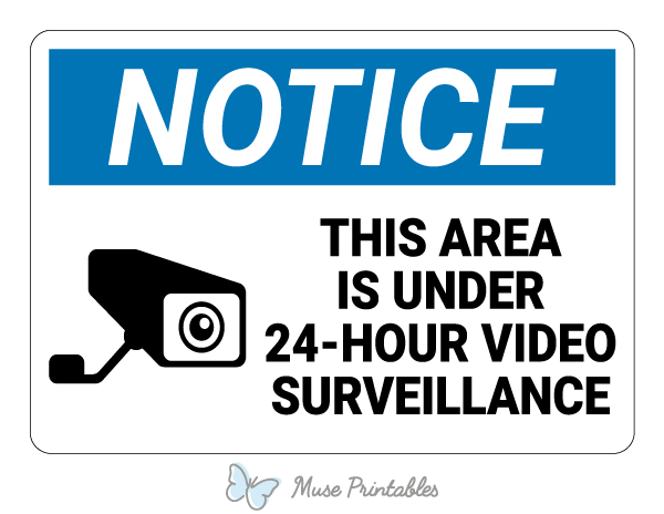 Video Surveillance Notice Sign