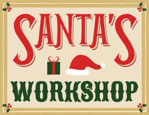 Vintage Santa's Workshop Sign