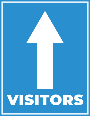 Visitors Up Arrow Sign