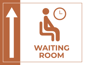 Waiting Room Up Arrow Sign