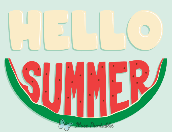 Watermelon Hello Summer Sign