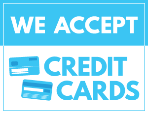 We Accept Credit Cards Sign