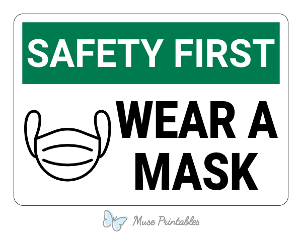 Wear a Mask Safety First Sign
