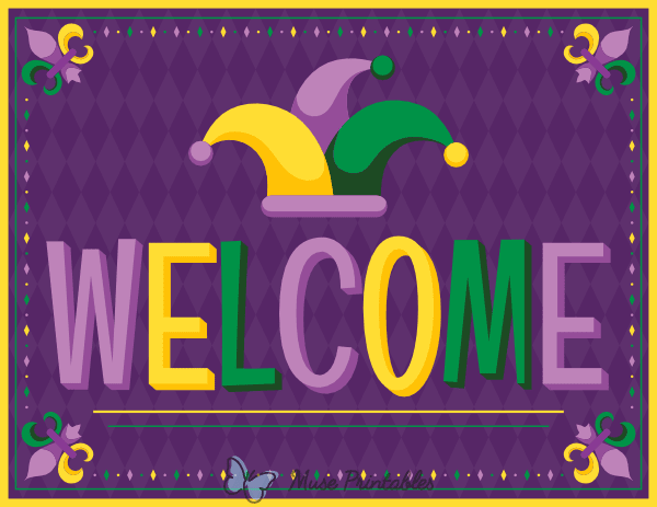 Welcome Mardi Gras Sign