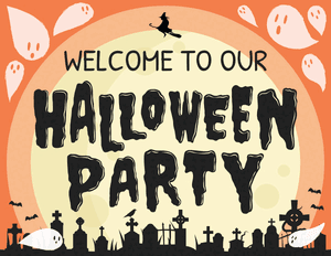 Welcome to Our Halloween Party Sign