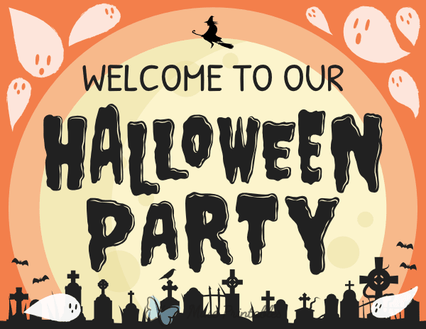 Welcome to Our Halloween Party Sign