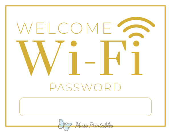 Welcome Wifi Password Sign