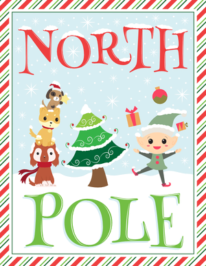 Whimsical North Pole Sign