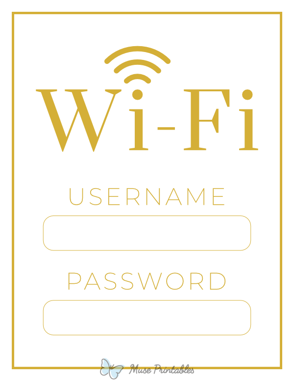 Wifi Password Sign Template Word - Printable Word Searches