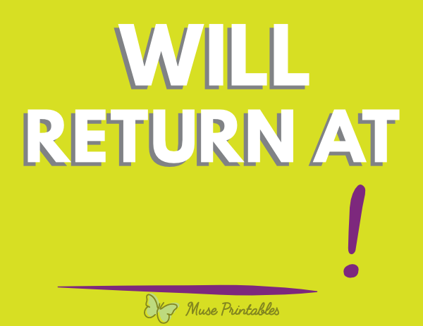 Will Return At Sign