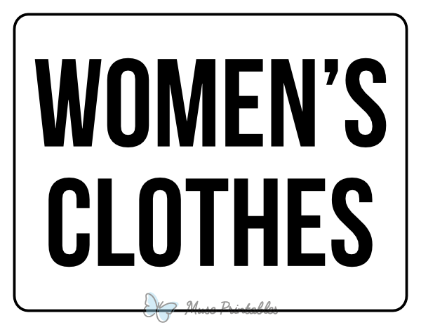 Printable Women's Clothes Yard Sale Sign