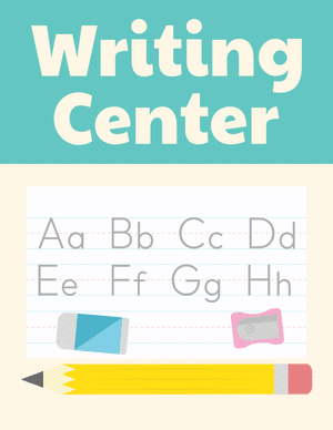 Writing Classroom Center Sign