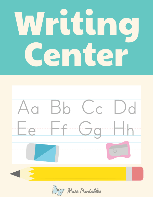 Writing Classroom Center Sign