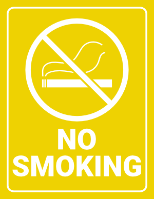Yellow No Smoking Sign