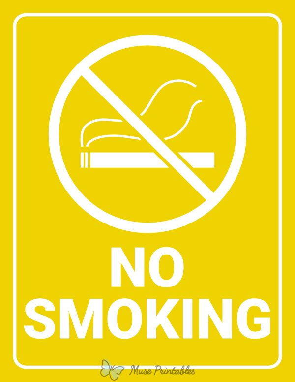 Yellow No Smoking Sign
