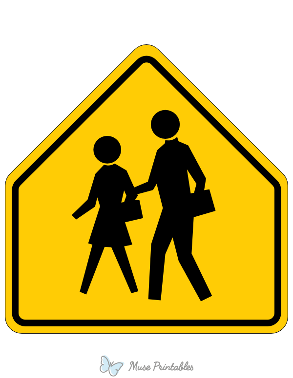 Yellow School Zone Sign