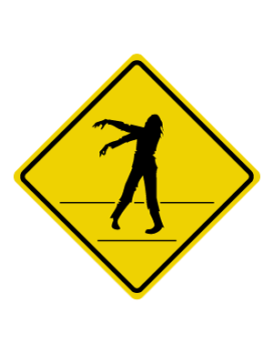 Zombies Crossing Sign