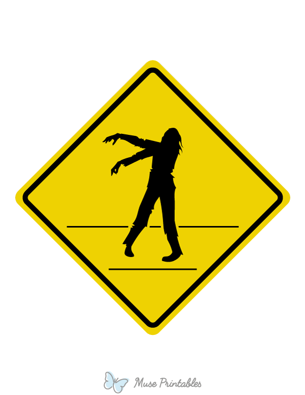 Zombies Crossing Sign
