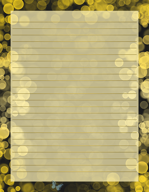 Black and Gold Bokeh Stationery
