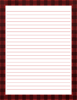 Black and Red Buffalo Plaid Stationery