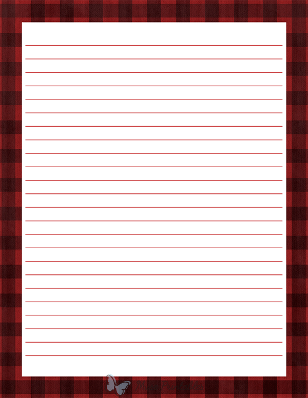 Black and Red Buffalo Plaid Stationery