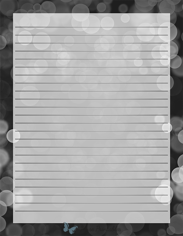 Black and Silver Bokeh Stationery
