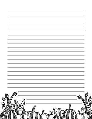 Black and White Autumn Doodle Stationery