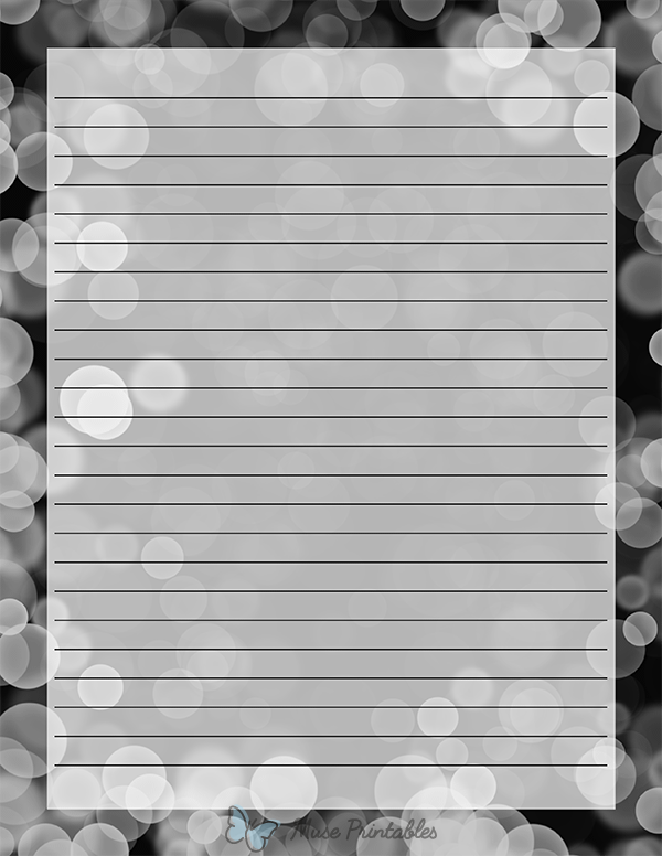Black and White Bokeh Stationery