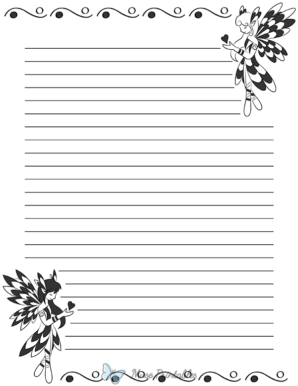 Black And White Fairy Stationery