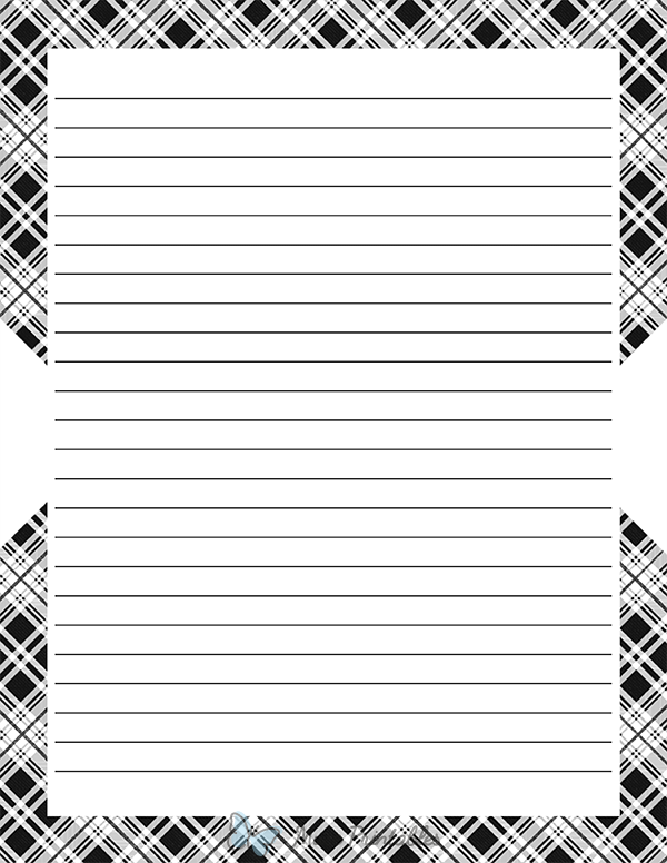 Black and White Plaid Stationery
