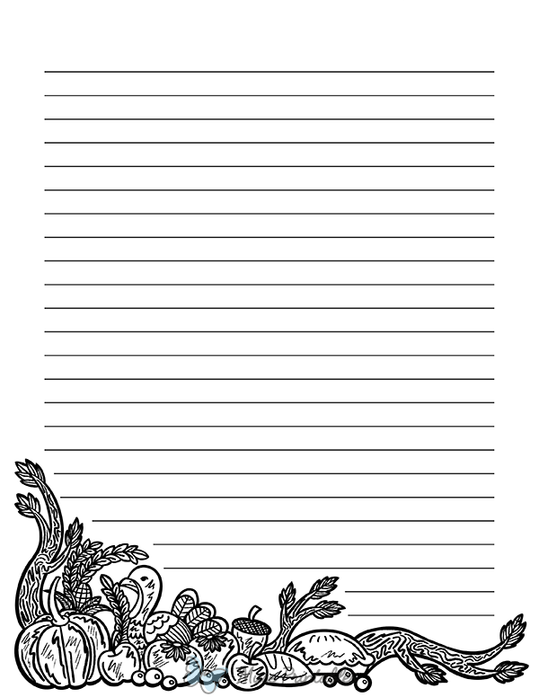 Black and White Thanksgiving Stationery