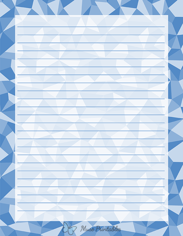 Blue Polygonal Stationery