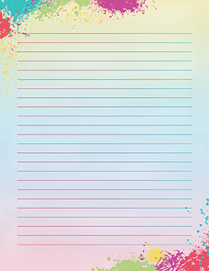 Colorful Paint Splatter Stationery