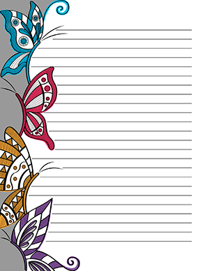 Doodle Butterfly Stationery