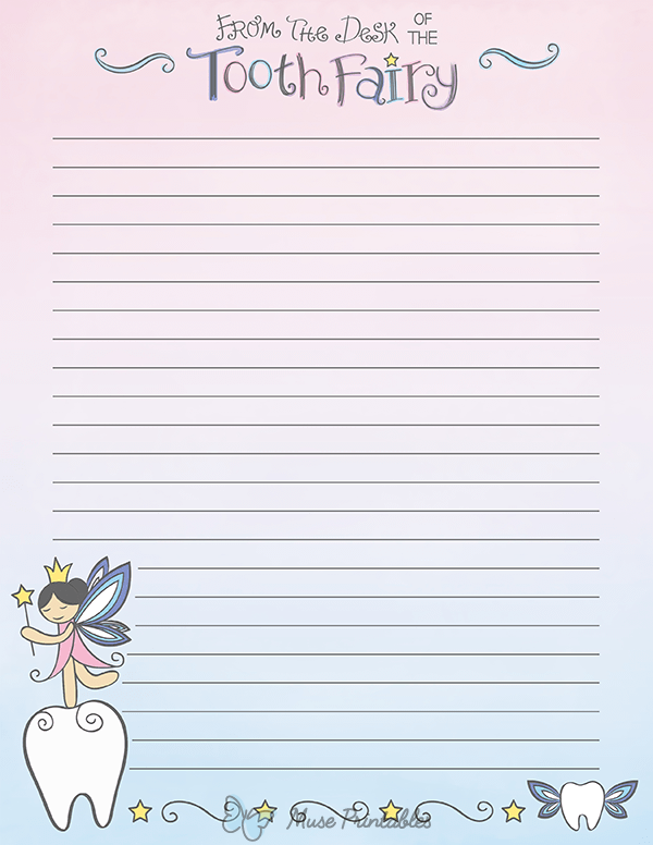 Printable From the Desk of The Tooth Fairy Stationery