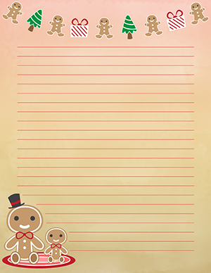 Gingerbread Man Stationery