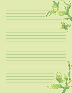 Green Butterfly Stationery