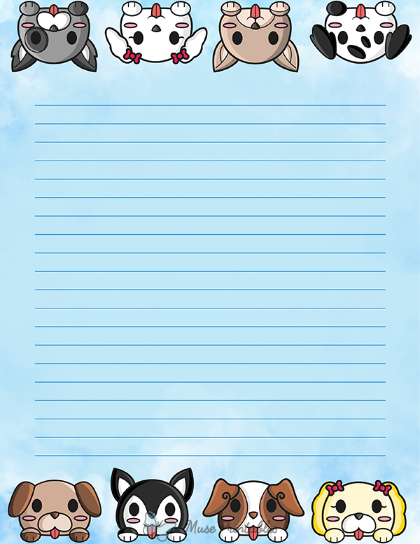 Kawaii Cute Panda Printable Pen Pal Stationery D0lled Printable 