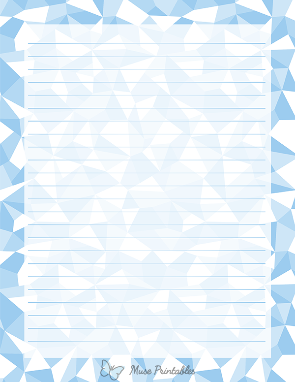 Light Blue Polygonal Stationery