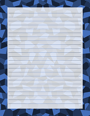 Navy Blue Polygonal Stationery