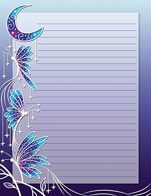 Night Time Butterfly Stationery