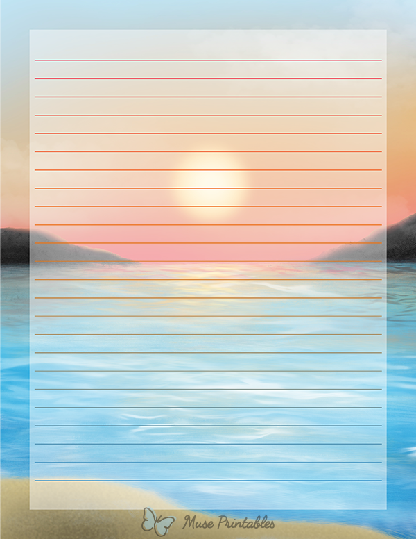 Ocean Sunset Stationery
