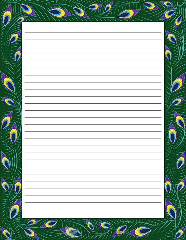 Peacock Print Stationery