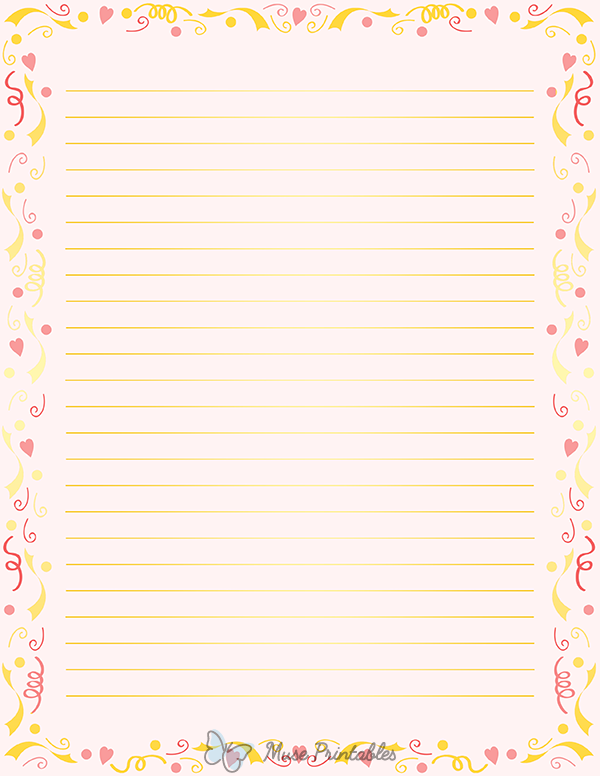 Pink And Gold Confetti Stationery