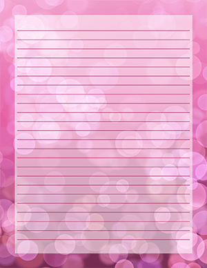 Pink Bokeh Stationery