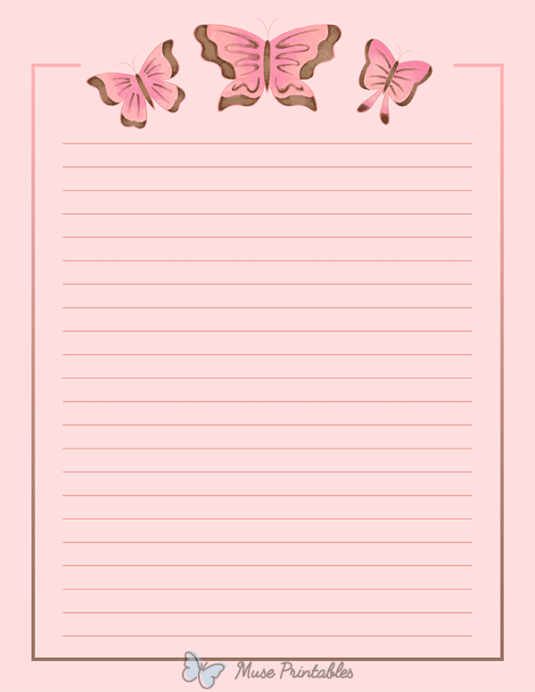 Pink Butterfly Stationery