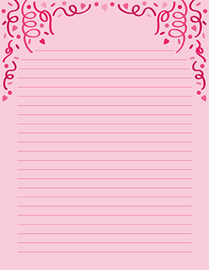 Pink Confetti Stationery