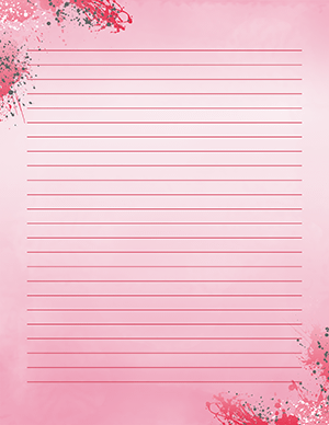Pink Paint Splatter Stationery
