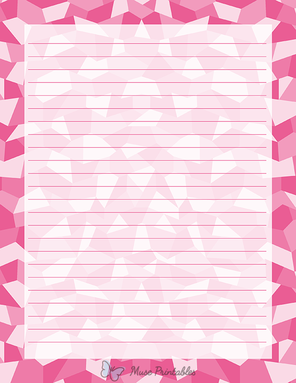 Pink Polygonal Stationery